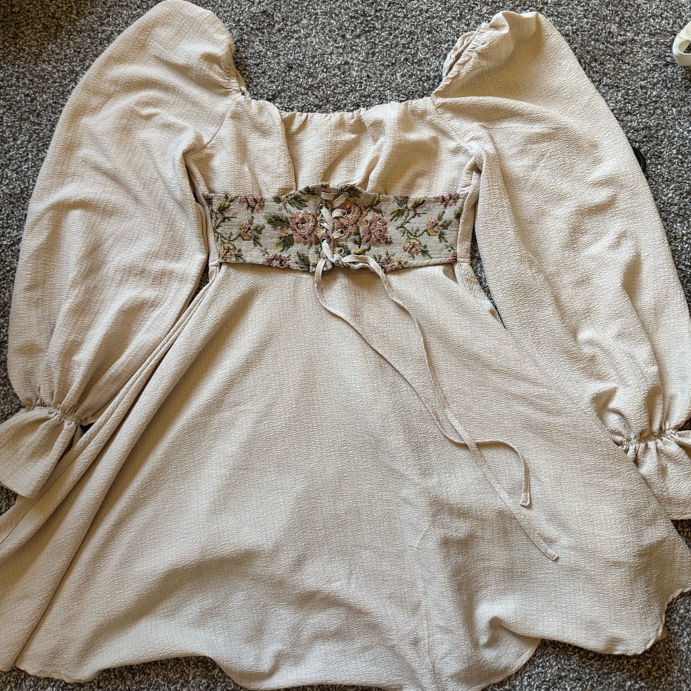 Floral Accent Cottage Core Dress